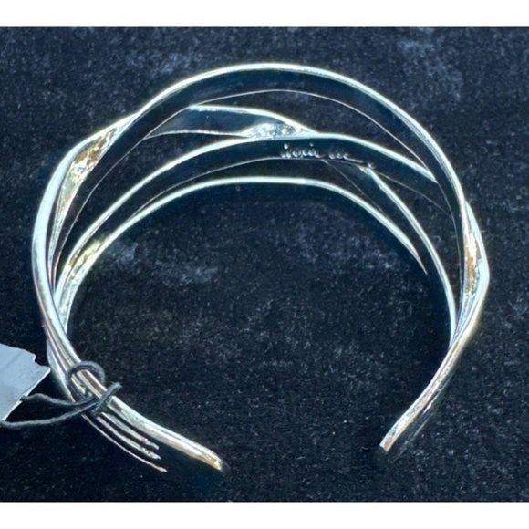 Cookie Lee Silver Plated Cuff Bracelet - Bend to fit - Picture 2 of 2